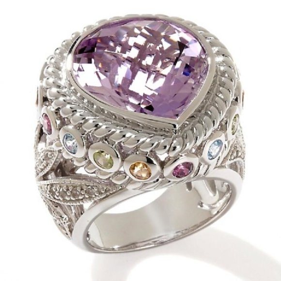 Sima K 13.48ct Amethyst & Multigemstone Ring - Picture 1 of 8